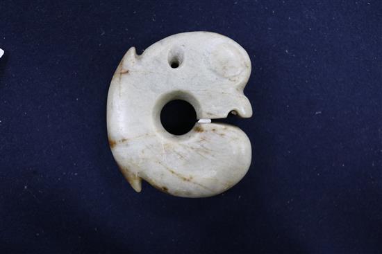 Two Chinese stone carved pendants
